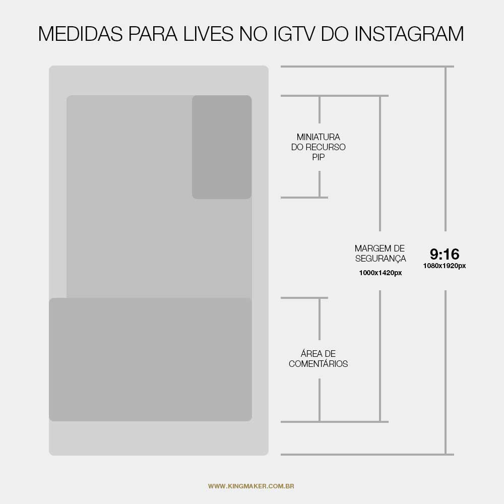 Medidas das Lives do Instagram | Kingmaker Design