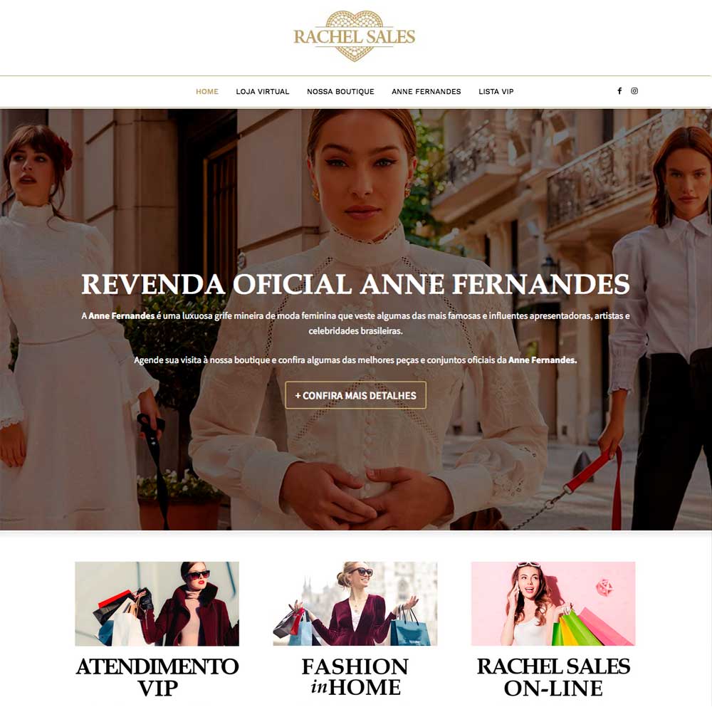 Criação de site de alto padrão para Loja de Moda Feminina Rachel Sales Boutique | Kingmaker Design