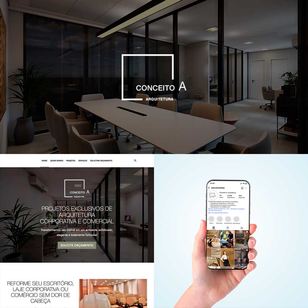 Gestão de marca e marketing para escritório de arquitetura da Vila Nova Conceição, Conceito A Arquitetura - Kingmaker Branding