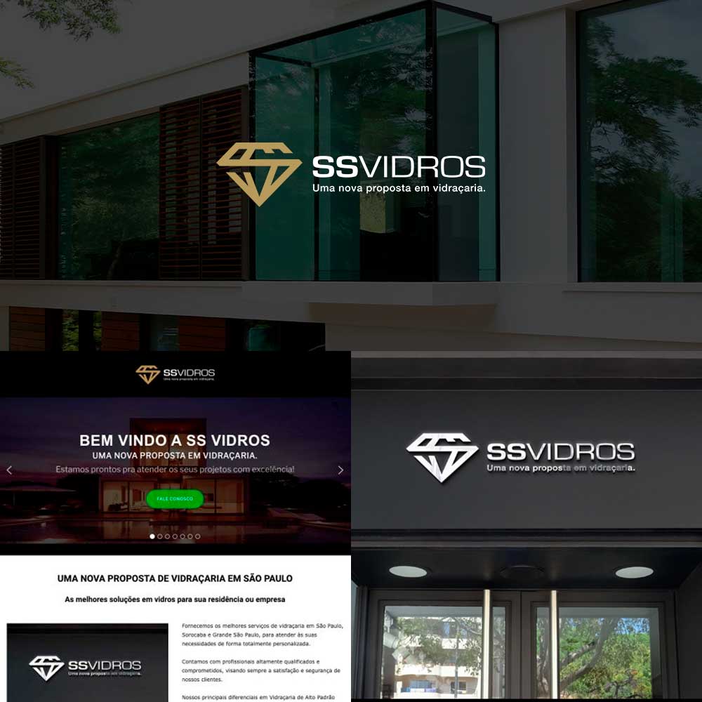 Criação de marca e criação de website para vidraçaria de alto padrão de Sorocaba SS Vidros - Kingmaker Branding