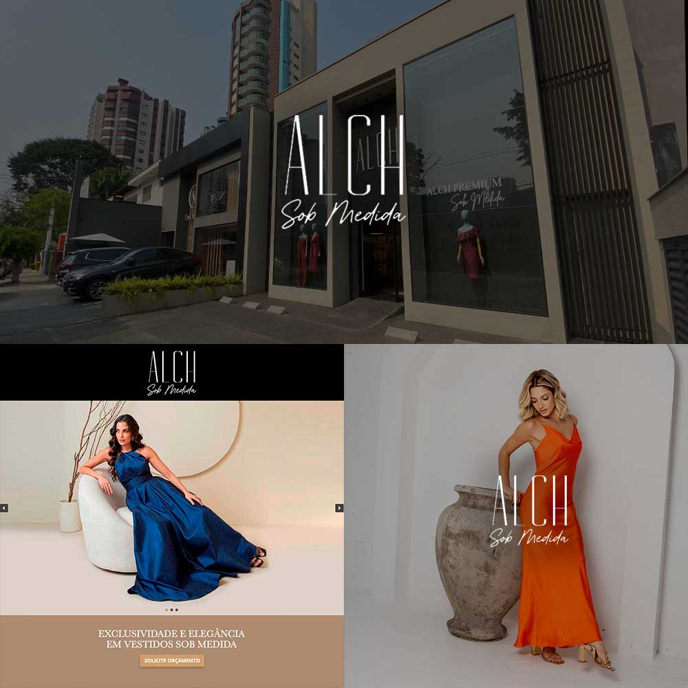 Gestão de Marketing Digital e Criação de Website Para Loja de Moda Feminina de Luxo Alch Sob Medida - Kingmaker Branding